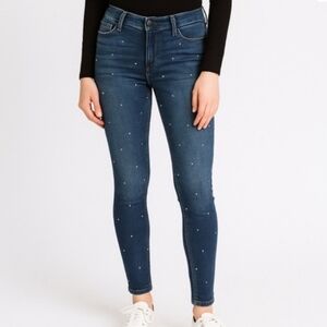 Express Jeans Ankle Legging Mid Rise Pearl Beaded jeans Sz 8